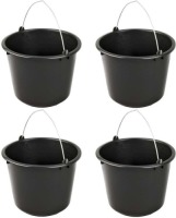 Merkloos 4x Zwarte emmer 12 liter