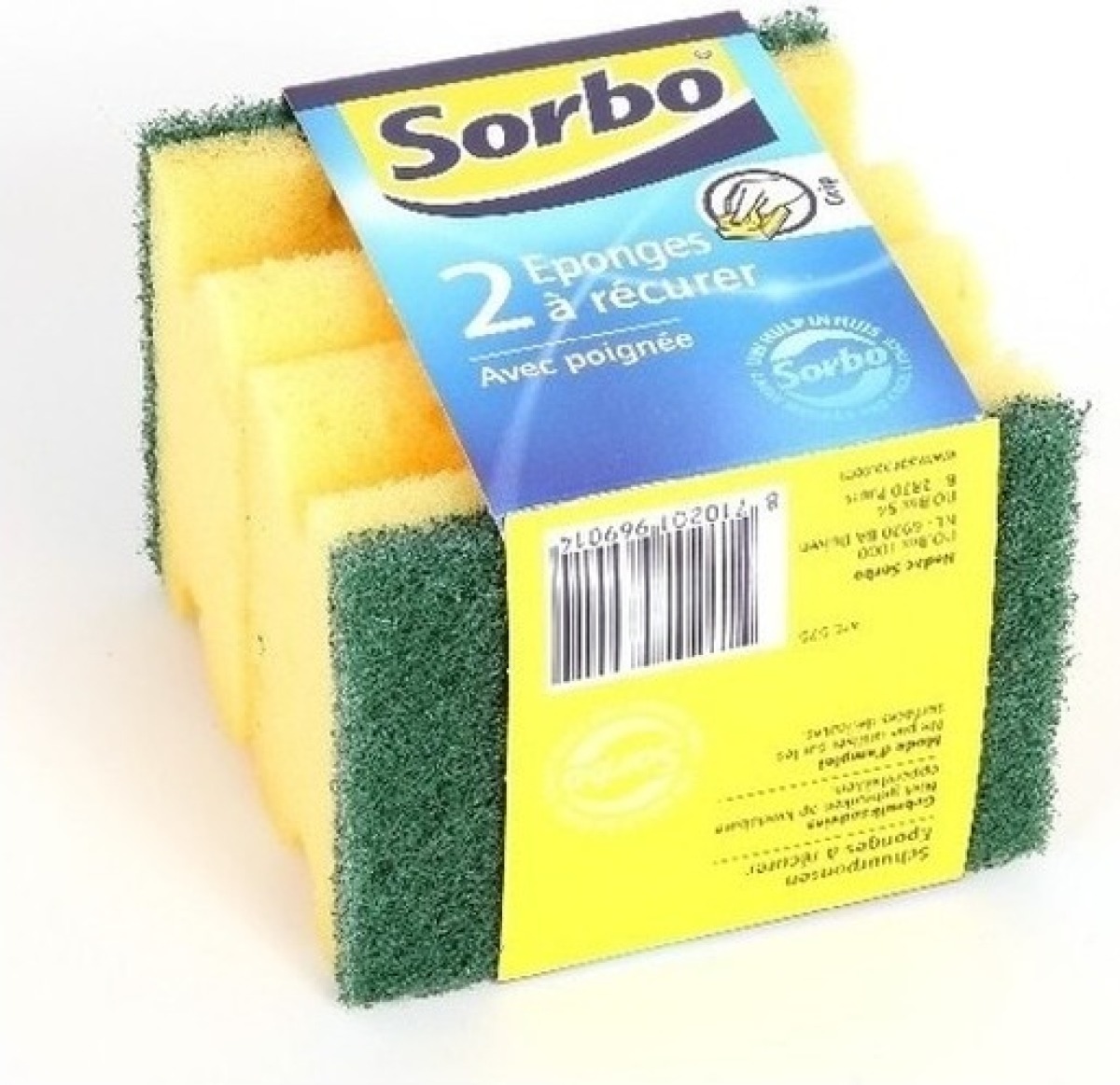 4x Sorbo schuursponzen / schoonmaaksponzen 9 x 6,5 x 4 cm