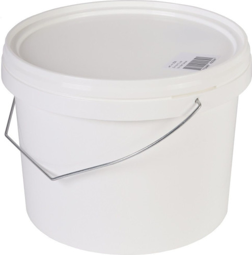 Merkloos 2x stuks witte emmer met deksel en handvat 5 liter