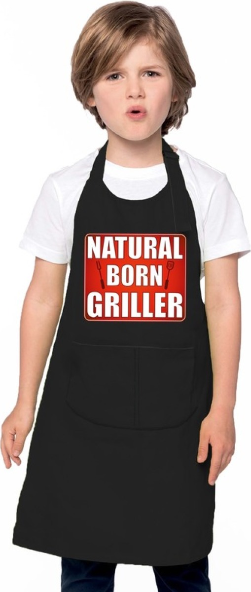 Bellatio Decorations Barbecueschort Natural born griller zwart jongens en meisjes