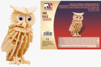 Merkloos Houten dieren 3d puzzel uil