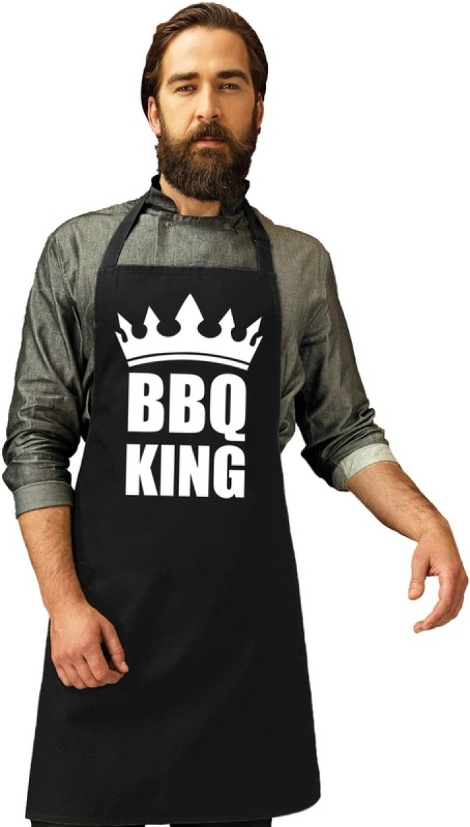 Bellatio Decorations Barbecueschort BBQ King zwart heren