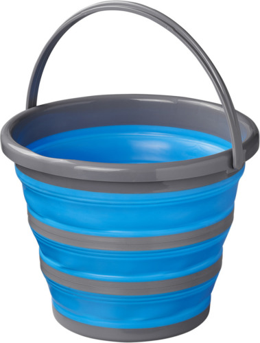 Pro Plus Compacte opvouwbare/inklapbare emmer blauw/grijs 10 liter camping/vis emmer