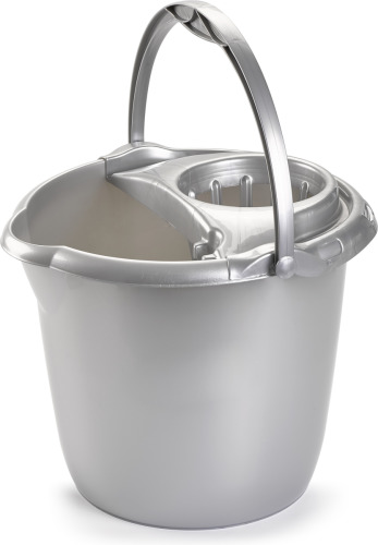 Forte Plastics Zilver grijze dweilemmer/mopemmer 15 liter 38 x 34 cm