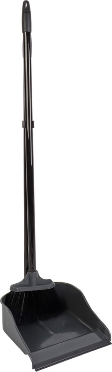 Merkloos Zwarte stoffer en blik met steel 83 x 24 x 18 cm