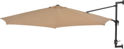 VidaXL Wandparasol met metalen paal 300 cm taupe