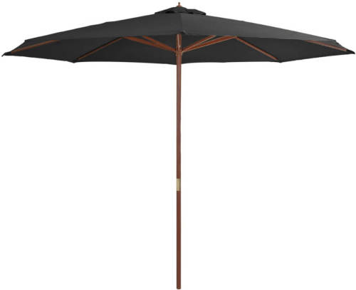 VidaXL Tuinparasol met houten paal 350 cm antraciet