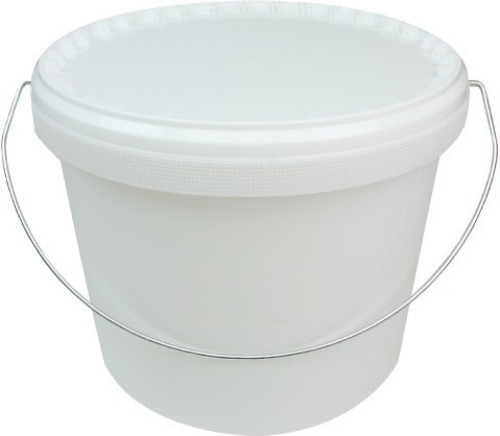 Merkloos Witte emmer met deksel en handvat 5,5 liter