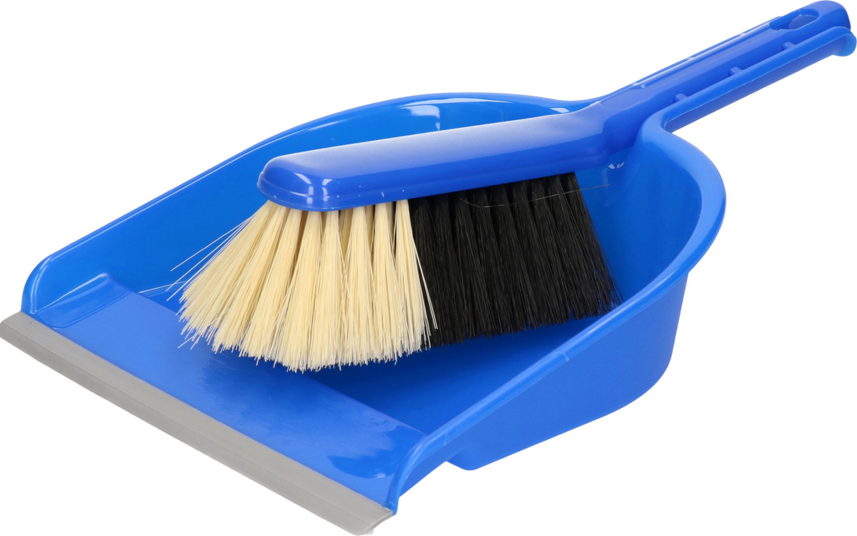 Sorx Kunststof stoffer en blik set blauw