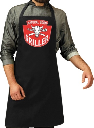 Bellatio Decorations Bbq schort Natural born griller zwart voor heren