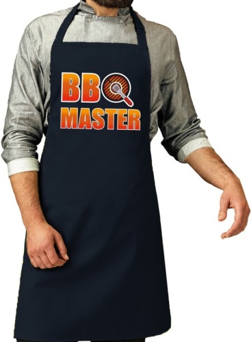 Bellatio Decorations Bbq schort BBQ Master navy blauw voor heren