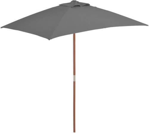 VidaXL Tuinparasol met houten paal 150x200 cm antraciet