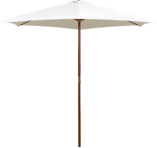 VidaXL Parasol 270x270 cm houten paal crèmewit