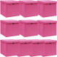 VidaXL Opbergboxen met deksel 4 st 32x32x32 cm stof roze