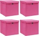 VidaXL Opbergboxen met deksel 4 st 32x32x32 cm stof roze