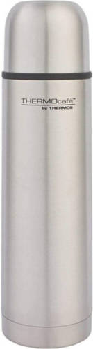 Merkloos Thermofles / isoleerkan zilver rubber 0.5 L - RVS - thermosflessen / isoleerflessen