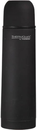 Merkloos Thermofles / isoleerkan zwart rubber 0.5 L - RVS - thermosflessen / isoleerflessen