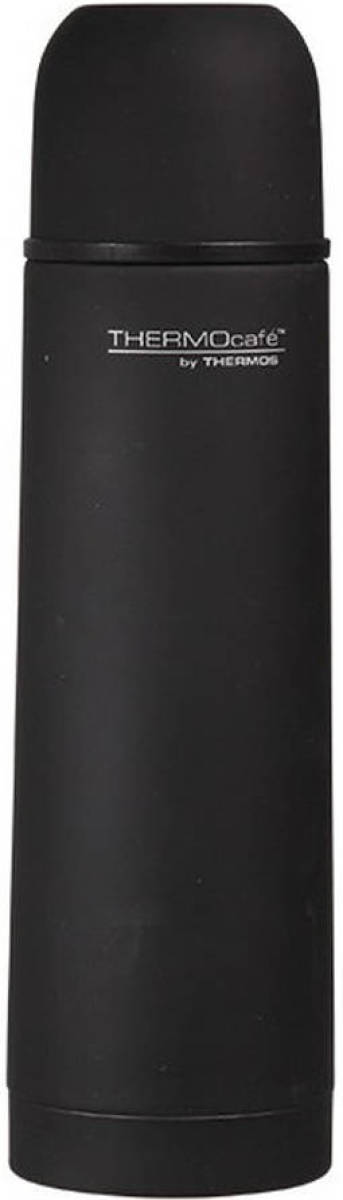 Merkloos Thermofles / isoleerkan zwart rubber 0.5 L - RVS - thermosflessen / isoleerflessen
