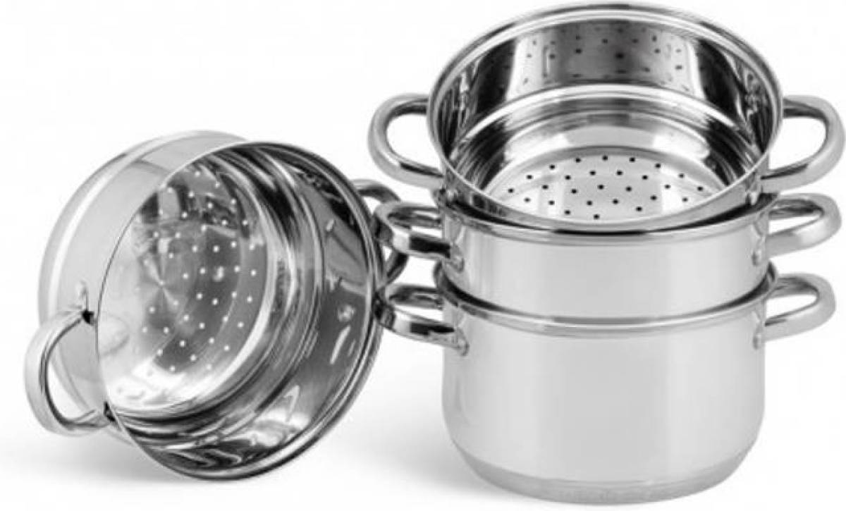 EDENBERG Classic Line - Stoompannenset - Ø 18 cm - 5-delig - Voorzien Van 9-Laags Bodem!
