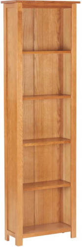 VidaXL Boekenkast smal 52x22,5x170 cm massief eikenhout en MDF