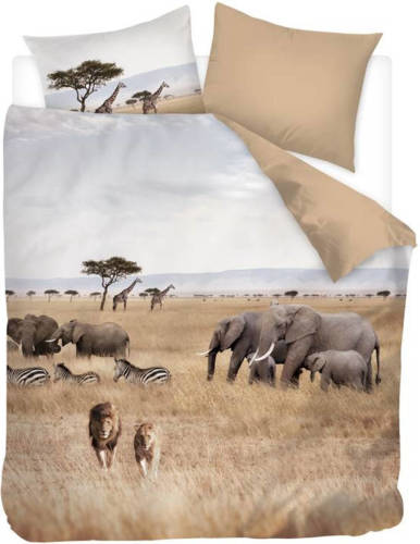 Snoozing African Animals dekbedovertrek - Lits-jumeaux (240x200/220 cm + 2 slopen) - Katoen satijn - Multi