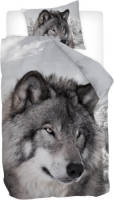 Snoozing Winter Wolf dekbedovertrek - 1-persoons (140x200/220 cm + 1 sloop) - Katoen - Multi