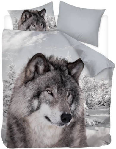 Snoozing Winter Wolf dekbedovertrek - Lits-jumeaux (240x200/220 cm + 2 slopen) - Katoen - Multi