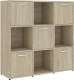 VidaXL Boekenkast 90x30x90 cm spaanplaat sonoma eikenkleurig