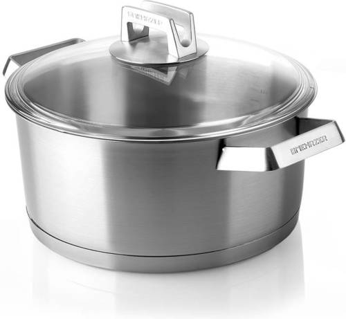 Mehrzer Premium - Lage kookpan met deksel - 24 cm - RVS