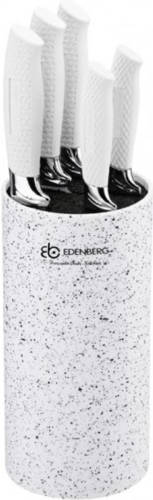 EDENBERG White Line - Messenset met Universele Messenhouder - 6 delig - Ø 11 cm