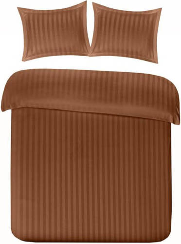 Papillon Uni Satin dekbedovertrek - 1-persoons (140x200/220 cm + 1 sloop) - Katoen satijn - Bruin