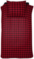 Damai Timber flanel dekbedovertrek - 1-persoons (140x200/220 cm + 1 sloop) - Flanel - Red