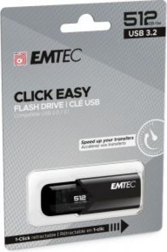 Emtec B110 Click Easy 3.2 USB flash drive 512 GB USB Type-A 3.2 Gen 2 (3.1 Gen 2) Zwart