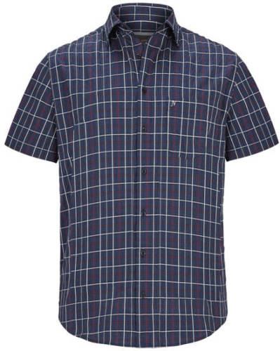 Jan Vanderstorm geruit regular fit overhemd FEELIKS Plus Size donkerblauw