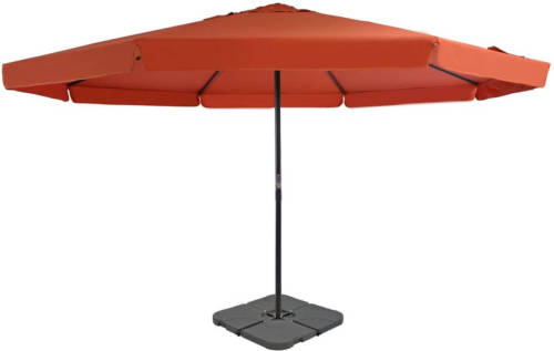 VidaXL Parasol met draagbare voet terracotta