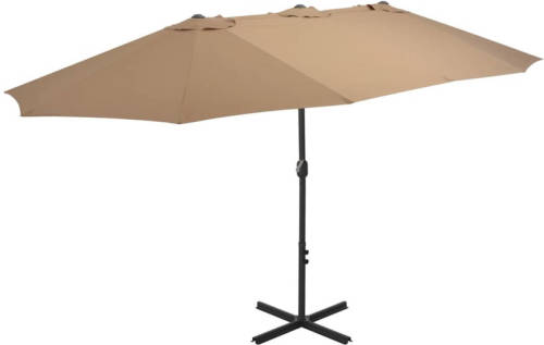 VidaXL Tuinparasol met aluminium paal 460x270 cm taupe