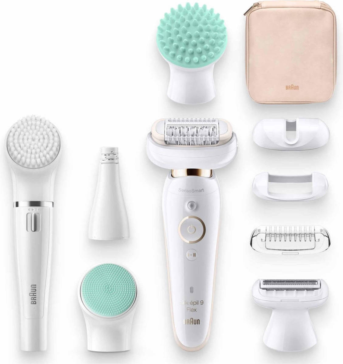 Braun Silk-épil 9 Flex 9-300 Beautyset - Epilator Met Flexibele Kop Voor Ontharen, Wit/Goud
