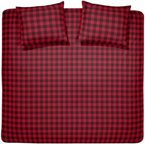 Damai Timber flanel dekbedovertrek - Lits-jumeaux (260x200/220 cm + 2 slopen) - Flanel - Red