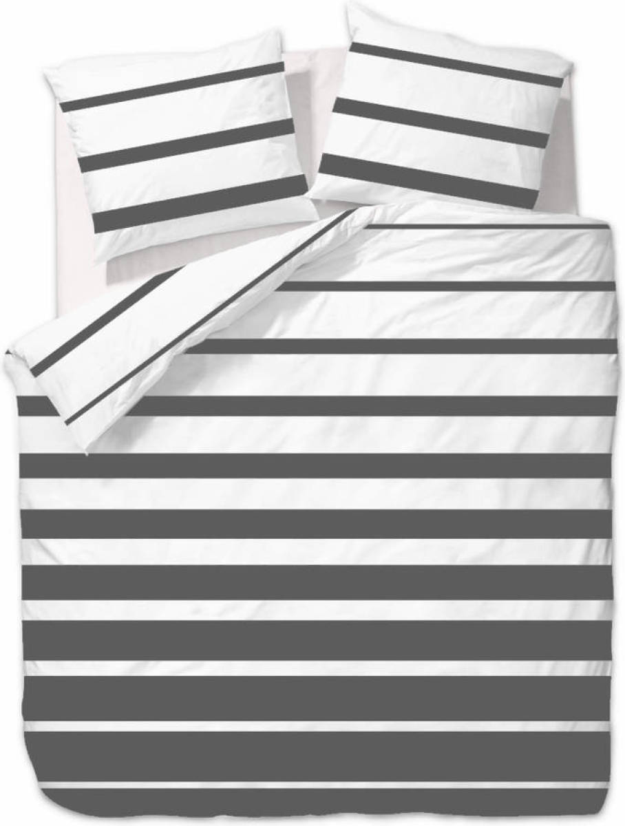 Ten Cate Katoenen Tweepersoons Dekbedovertrek - 200x200/220 - Celia Antraciet