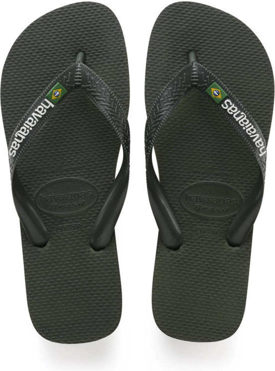 Havaianas Brasil Logo teenslippers olijfgroen