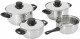 Merkloos RVS pannenset/pannen met deksels 4-delig - Koken - Keukengerei kookset