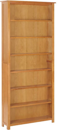 VidaXL Boekenkast met 6 schappen 90x22,5x200 cm massief eikenhout