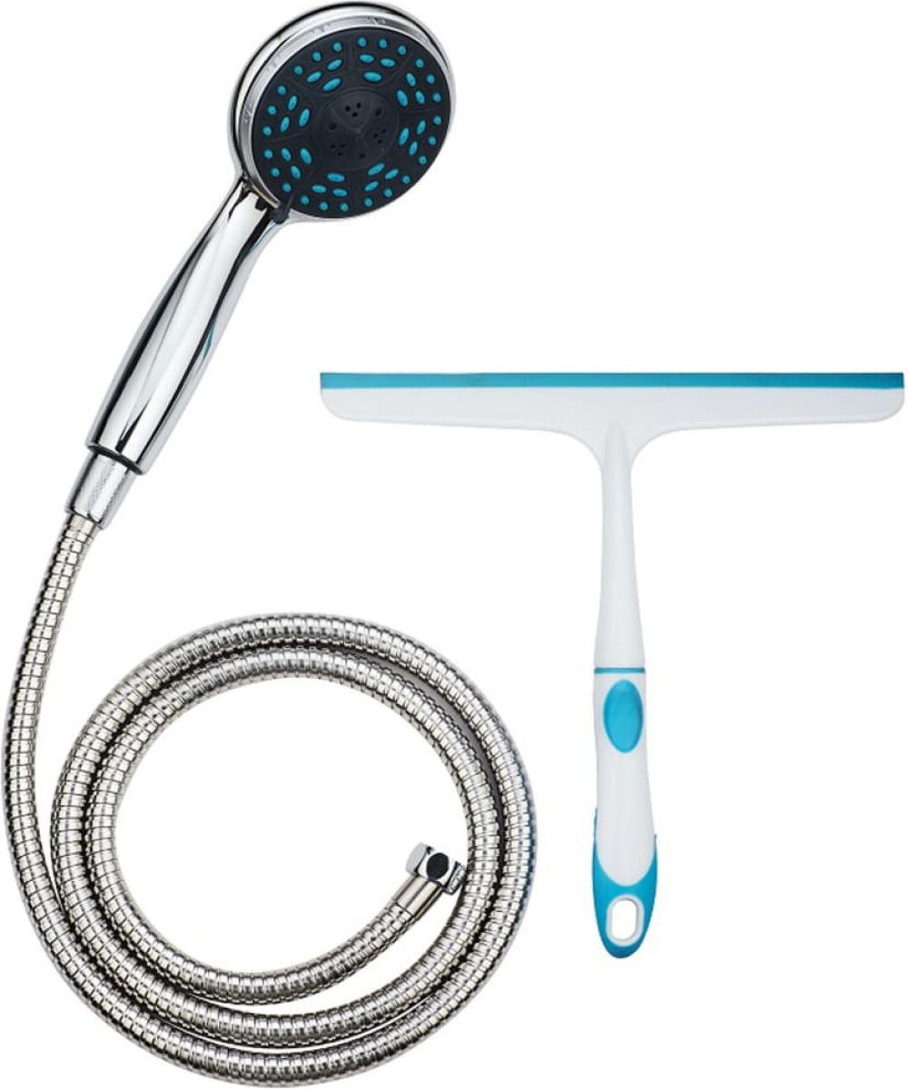 SCHÜTTE Handdoucheset met douchewisser chroomkleurig