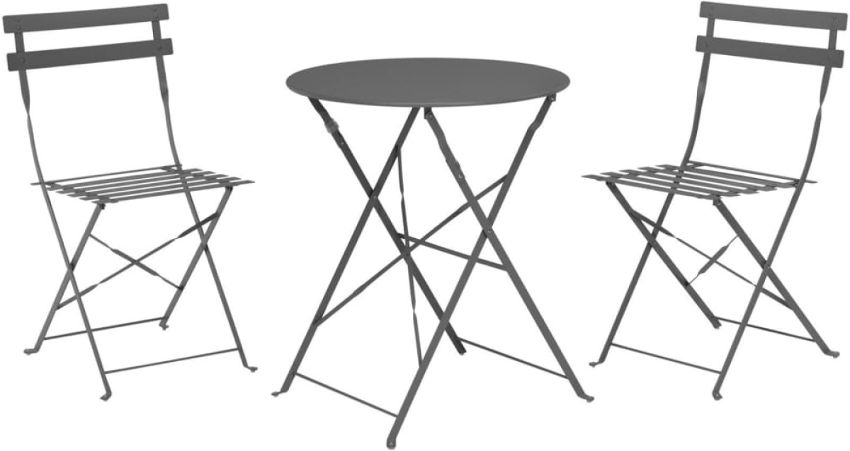 ProGarden Bistro Tuinset Mat Antraciet - 3-delig