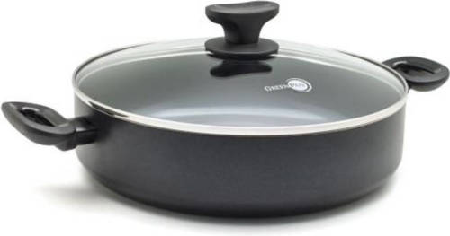 Greenpan Torino Keramische Hapjespan - 28 cm - met glazen deksel