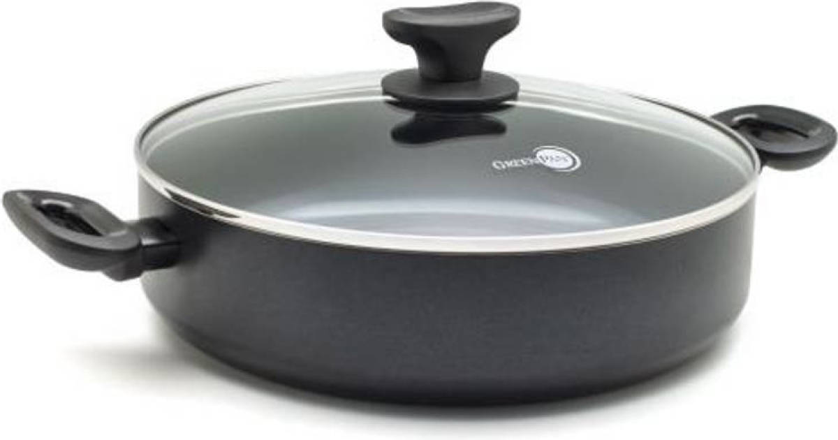 Greenpan Torino Keramische Hapjespan - 28 cm - met glazen deksel