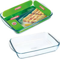 Pyrex 2x Glazen ovenschaal 2,6 liter 35 x 23 x 5 cm en 3,7 liter 40 x 27 x 5,5 cm - Ovenschotel schalen ? Bakvorm