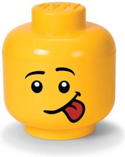 Set van 2 - Opbergbox Iconic Hoofd Silly 24 cm, Geel - LEGO