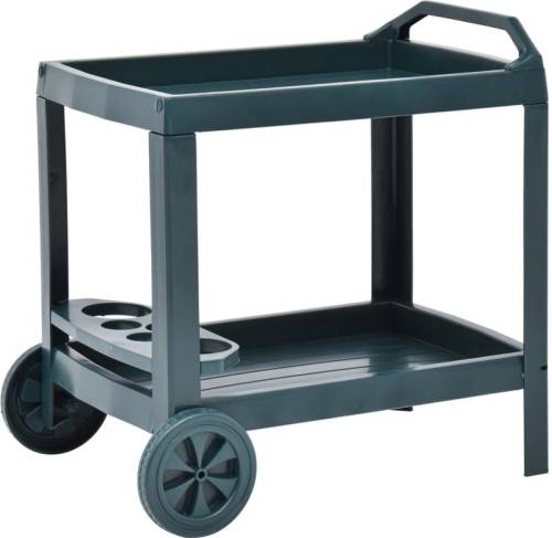 VidaXL Dranktrolley 69x53x72 cm kunststof groen