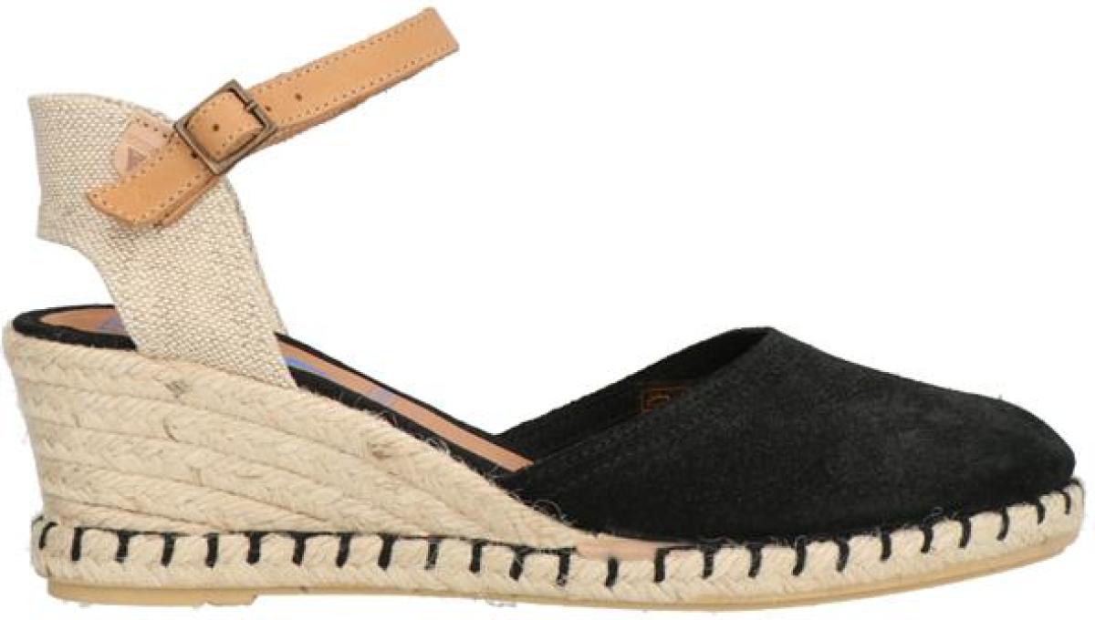 Verbenas Sandaaltjes met raffia beklede sleehak